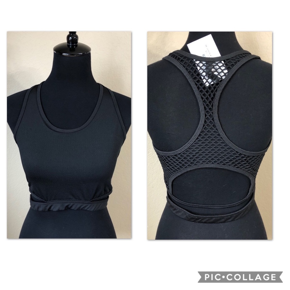 LA Society Mesh Black Sports Bra